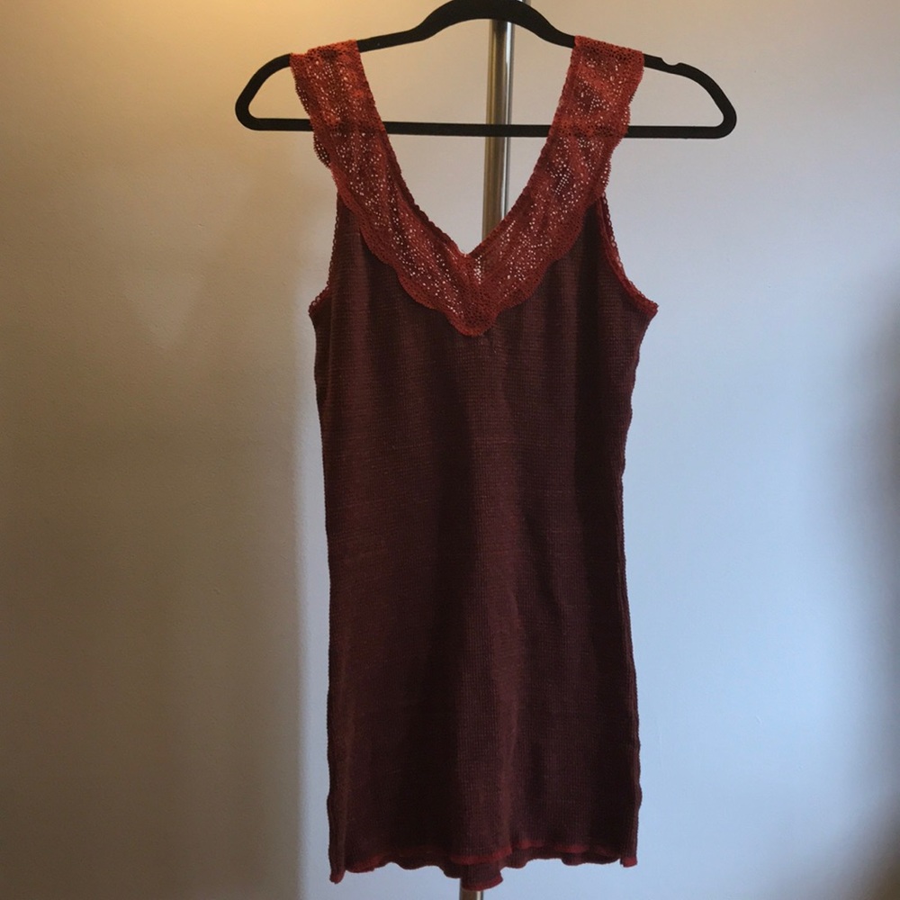 Free People dark red tank top